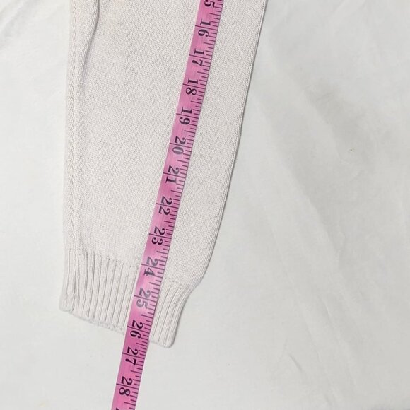 Chaps Men’s XXL Cotton Mock Neck Sweater Cream Elbow Patches Button Pullover - Picture 5 of 11